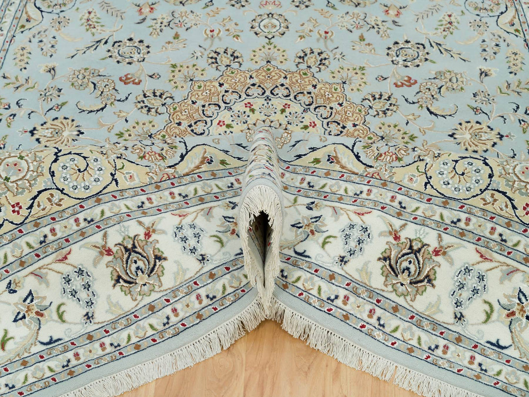 7'7" x 9'9" New Hand Knotted Grey Wool Rectangle Oriental Rug - MOA10290319