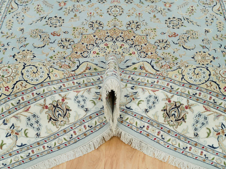 7'7" x 9'9" New Hand Knotted Grey Wool Rectangle Oriental Rug - MOA10290319