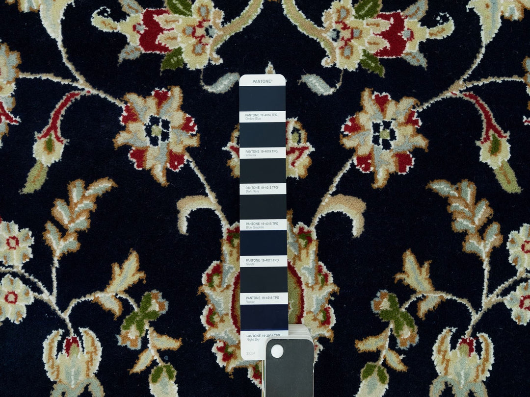 7'11" x 10'1" New Hand Knotted Blue Wool Rectangle Oriental Rug - MOA10290320