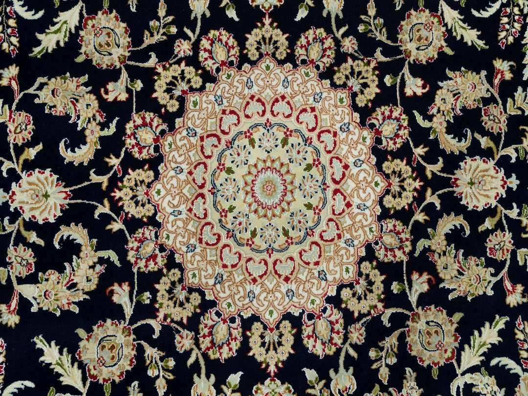 7'11" x 10'1" New Hand Knotted Blue Wool Rectangle Oriental Rug - MOA10290320
