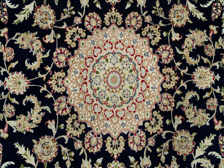 7'11" x 10'1" New Hand Knotted Blue Wool Rectangle Oriental Rug - MOA10290320