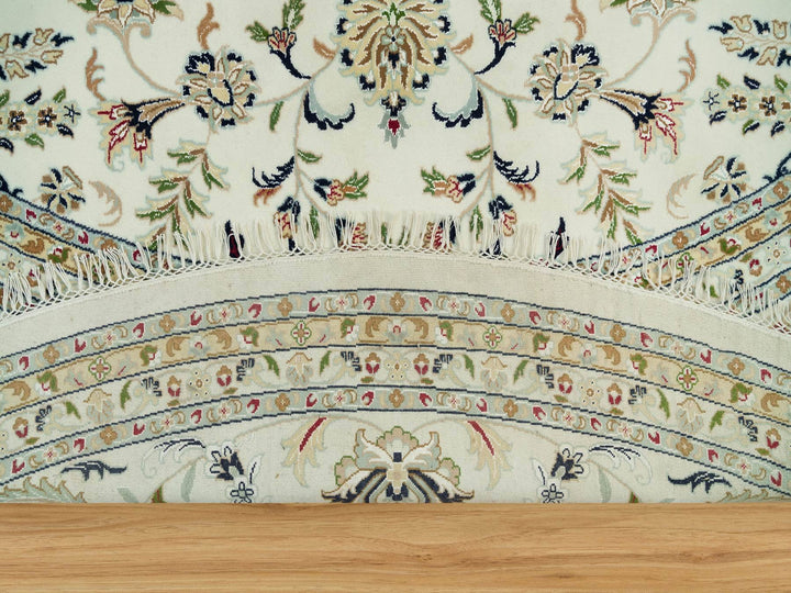 12'0" x 12'0" New Hand Knotted Ivory Wool Round Oriental Rug - MOA10290329
