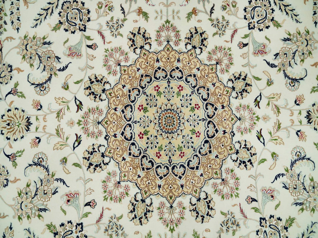 12'0" x 12'0" New Hand Knotted Ivory Wool Round Oriental Rug - MOA10290329