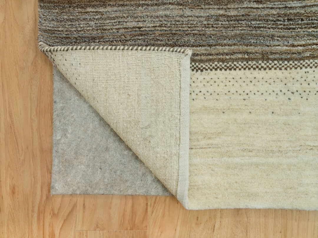 9'8" x 14'0" New Hand Knotted Ivory Wool Rectangle Oriental Rug - MOA10290388