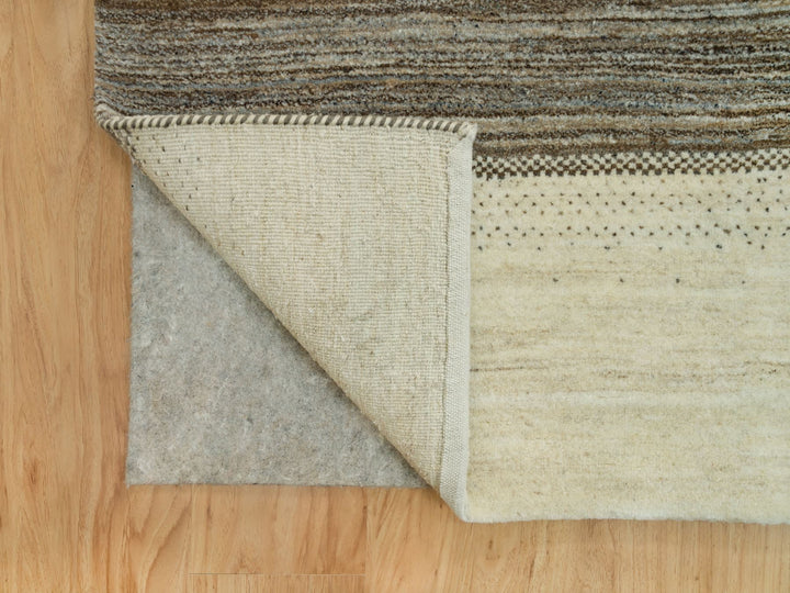 9'8" x 14'0" New Hand Knotted Ivory Wool Rectangle Oriental Rug - MOA10290388