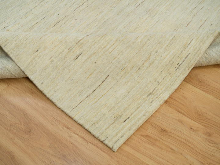 6'0" x 9'0" New Hand Knotted Ivory Wool Rectangle Oriental Rug - MOA10290392