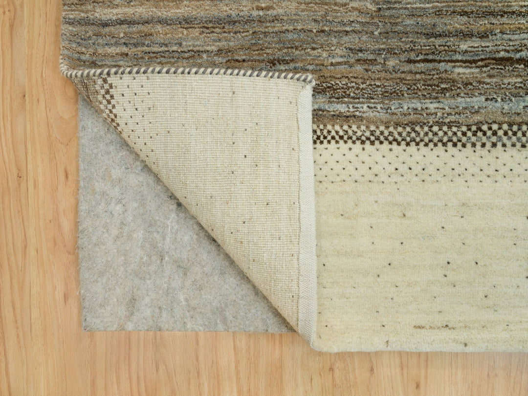8'9" x 11'8" New Hand Knotted Ivory Wool Rectangle Oriental Rug - MOA10290393