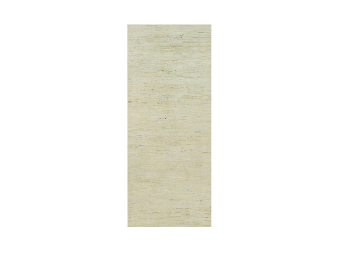 4'1" x 9'11" New Hand Knotted Ivory Wool Runner Oriental Rug - MOA10290399