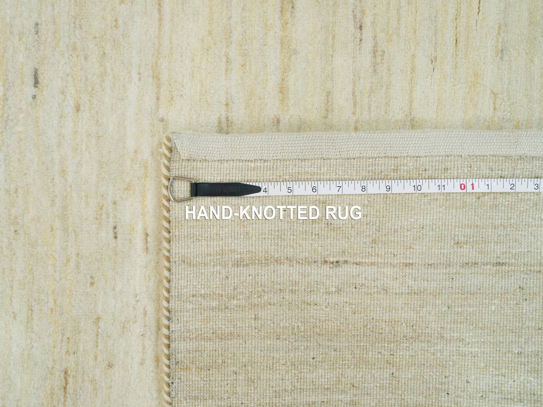 4'1" x 9'11" New Hand Knotted Ivory Wool Runner Oriental Rug - MOA10290399