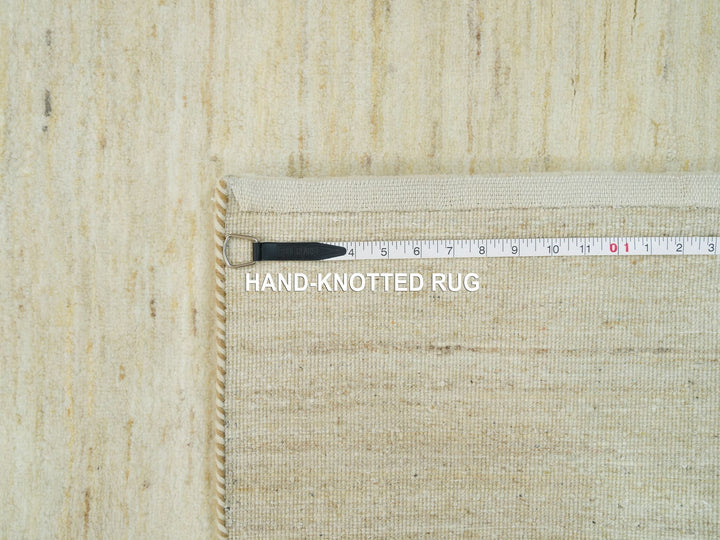 4'1" x 9'11" New Hand Knotted Ivory Wool Runner Oriental Rug - MOA10290399
