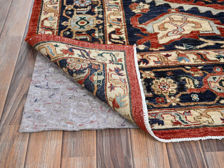 8'1" x 9'8" New Hand Knotted Red Wool Rectangle Oriental Rug - MOA102903