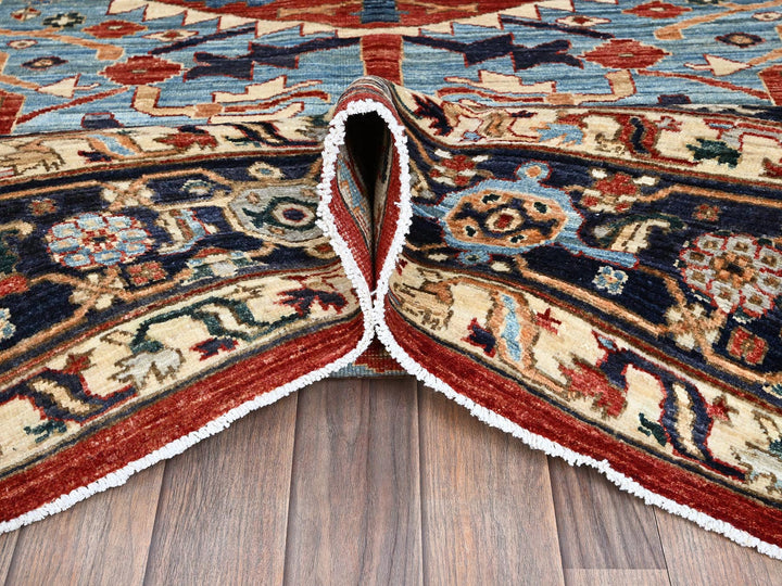 8'1" x 9'8" New Hand Knotted Red Wool Rectangle Oriental Rug - MOA102903