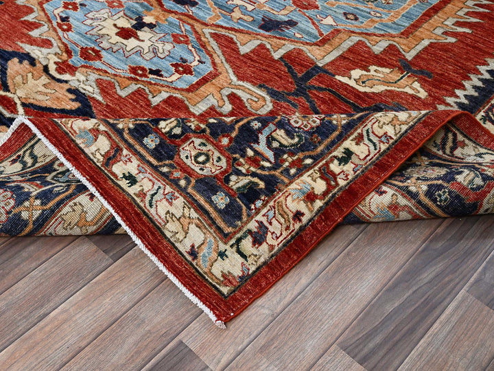 8'1" x 9'8" New Hand Knotted Red Wool Rectangle Oriental Rug - MOA102903