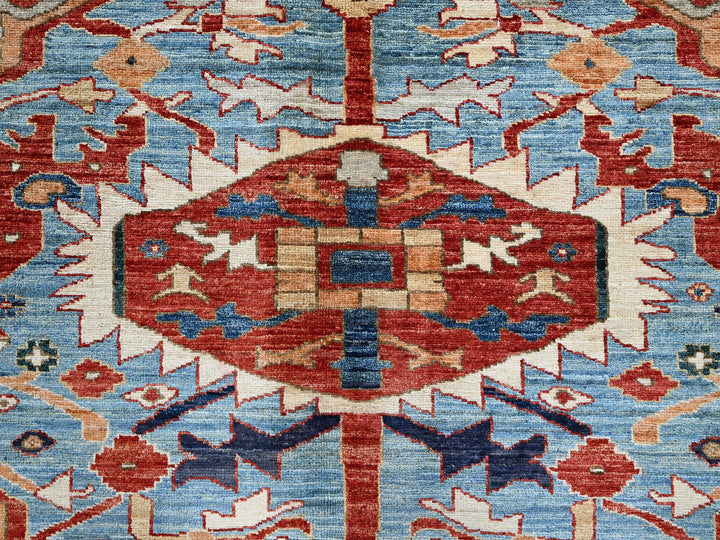 8'1" x 9'8" New Hand Knotted Red Wool Rectangle Oriental Rug - MOA102903