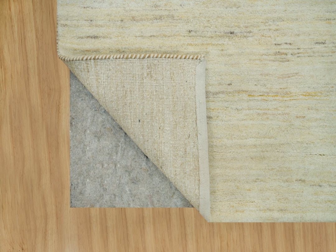 2'6" x 10'0" New Hand Knotted Ivory Wool Runner Oriental Rug - MOA10290402