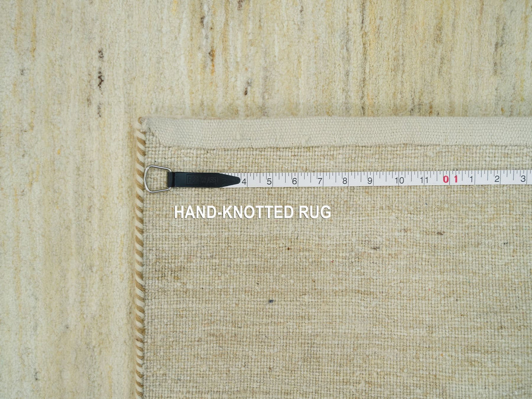 2'6" x 10'0" New Hand Knotted Ivory Wool Runner Oriental Rug - MOA10290402