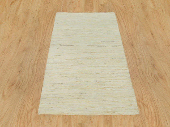 3'0" x 5'0" New Hand Knotted Ivory Wool Rectangle Oriental Rug - MOA10290404