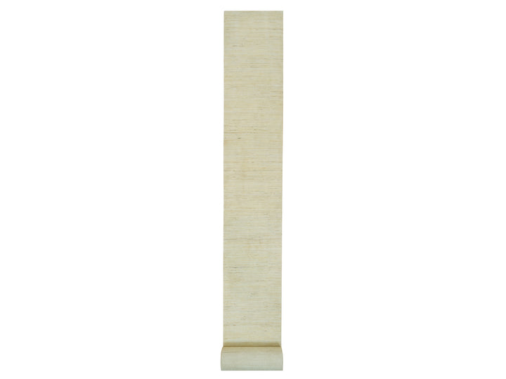 2'7" x 25'1" New Hand Knotted Ivory Wool Runner Oriental Rug - MOA10290405
