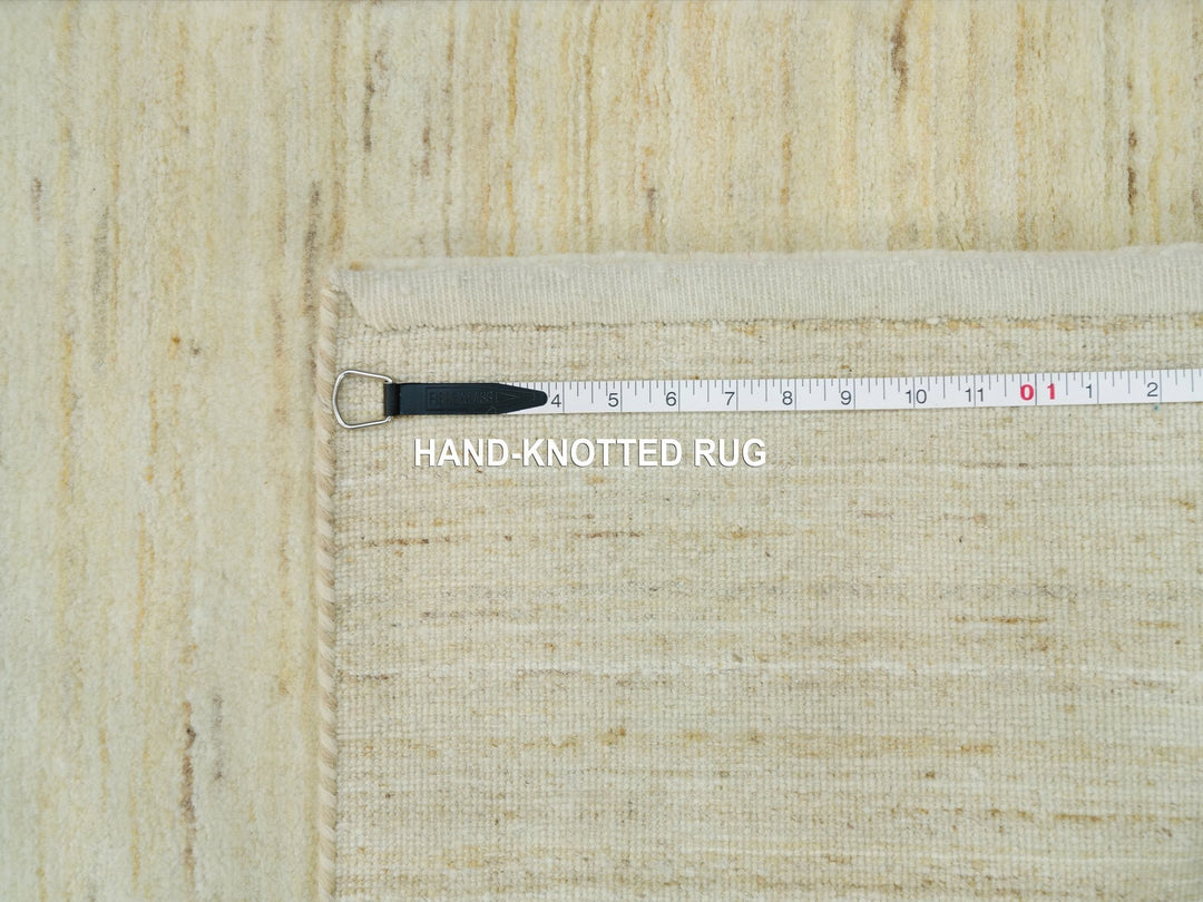 2'7" x 25'1" New Hand Knotted Ivory Wool Runner Oriental Rug - MOA10290405