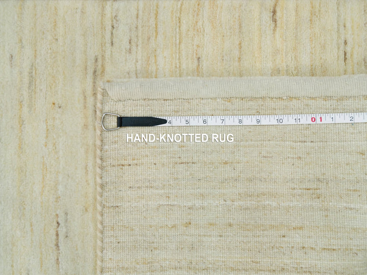 2'7" x 25'1" New Hand Knotted Ivory Wool Runner Oriental Rug - MOA10290405