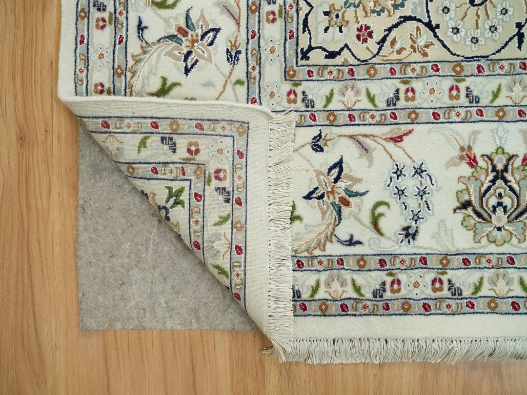 8'8" x 12'1" New Hand Knotted Ivory Wool Rectangle Oriental Rug - MOA10290409