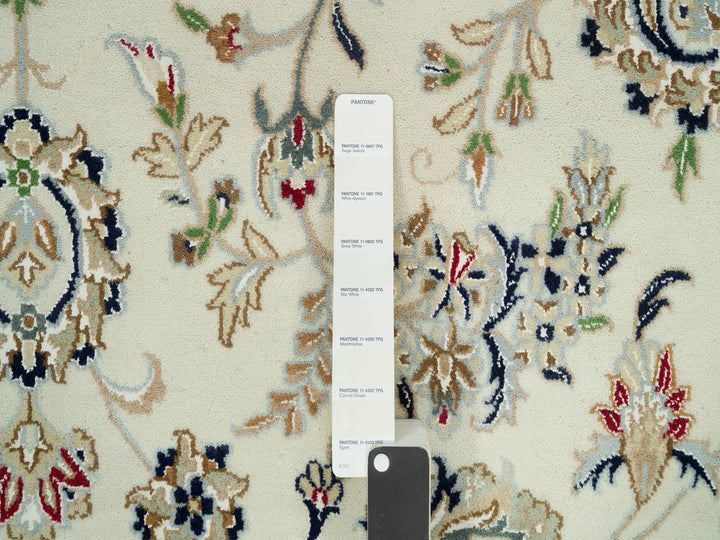 8'8" x 12'1" New Hand Knotted Ivory Wool Rectangle Oriental Rug - MOA10290409