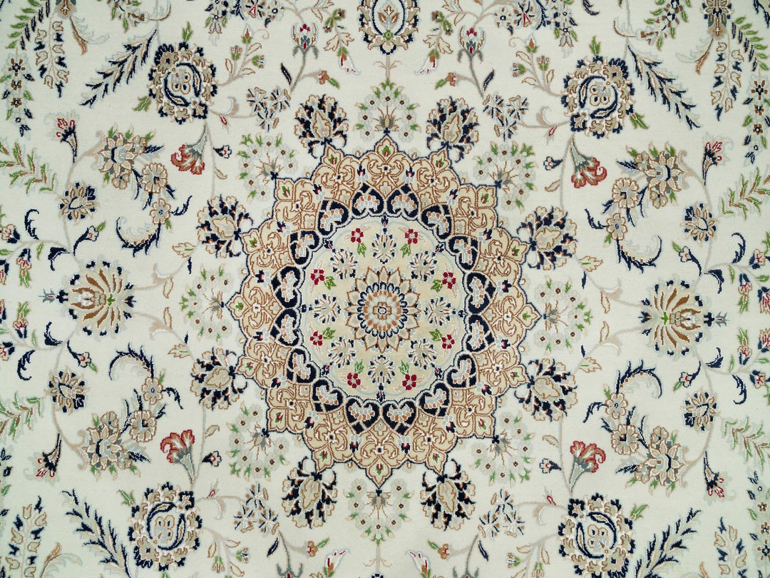 8'8" x 12'1" New Hand Knotted Ivory Wool Rectangle Oriental Rug - MOA10290409