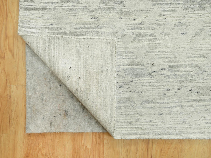 11'10" x 18'0" New Hand Knotted Grey Wool Rectangle Oriental Rug - MOA10290414