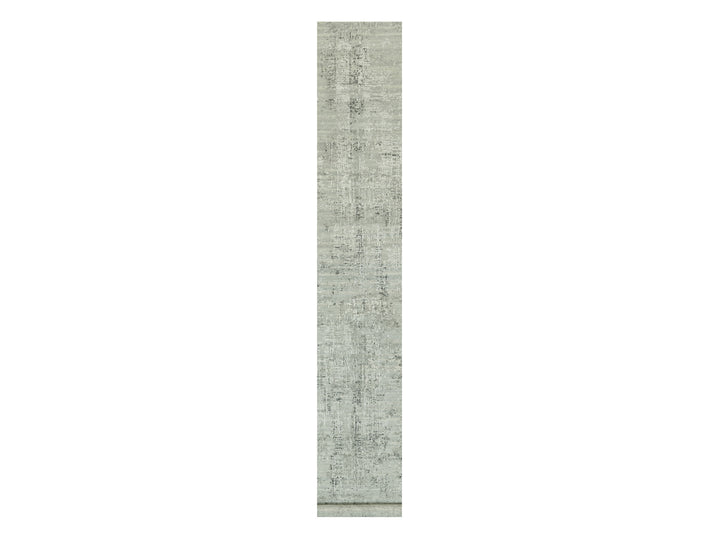 2'6" x 20'0" New Hand Knotted Grey Wool Runner Oriental Rug - MOA10290419