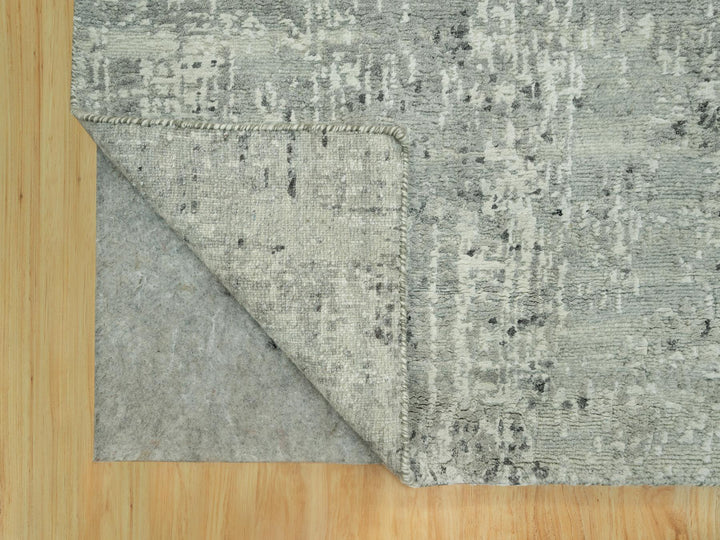 2'6" x 20'0" New Hand Knotted Grey Wool Runner Oriental Rug - MOA10290419