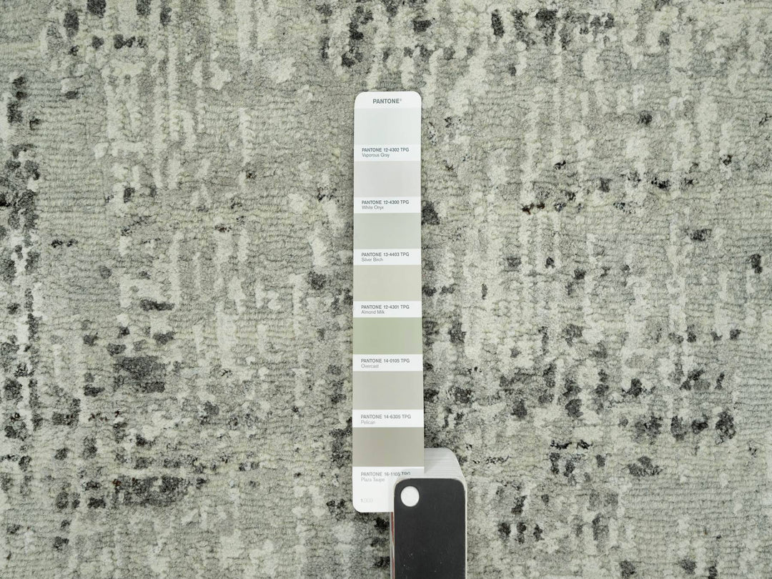 2'6" x 20'0" New Hand Knotted Grey Wool Runner Oriental Rug - MOA10290419