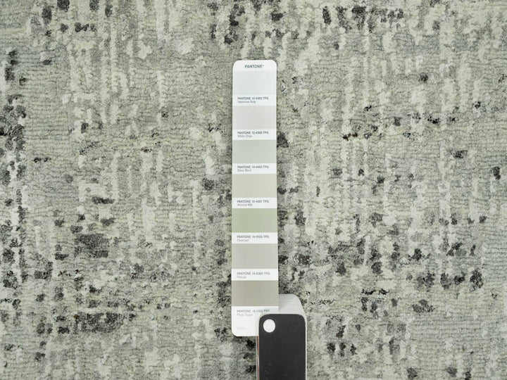 2'6" x 20'0" New Hand Knotted Grey Wool Runner Oriental Rug - MOA10290419