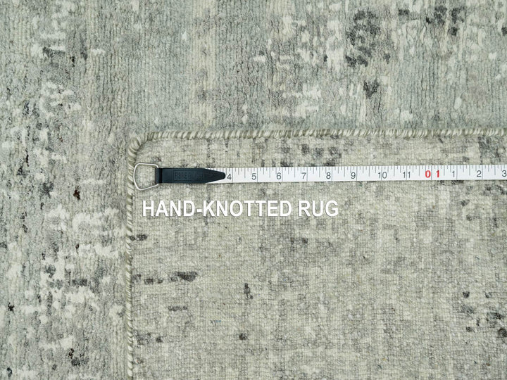2'6" x 20'0" New Hand Knotted Grey Wool Runner Oriental Rug - MOA10290419