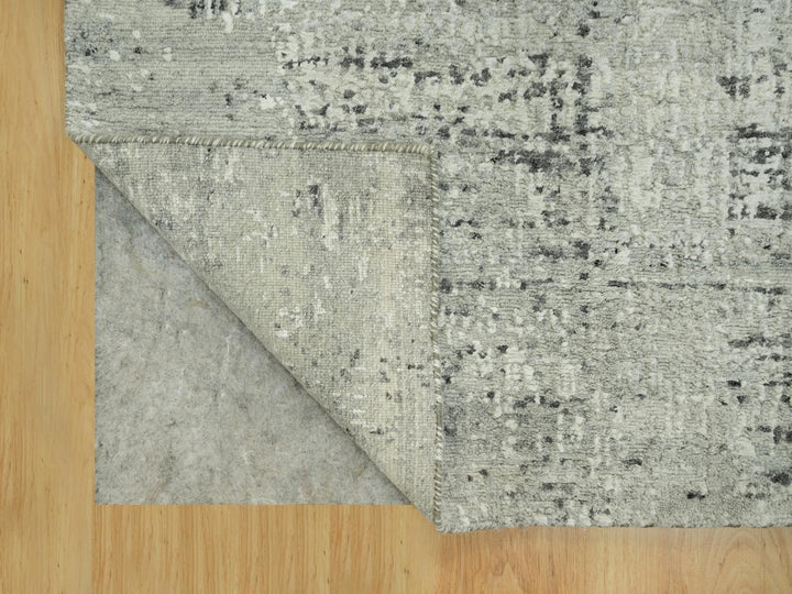 3'0" x 5'0" New Hand Knotted Grey Wool Rectangle Oriental Rug - MOA10290424
