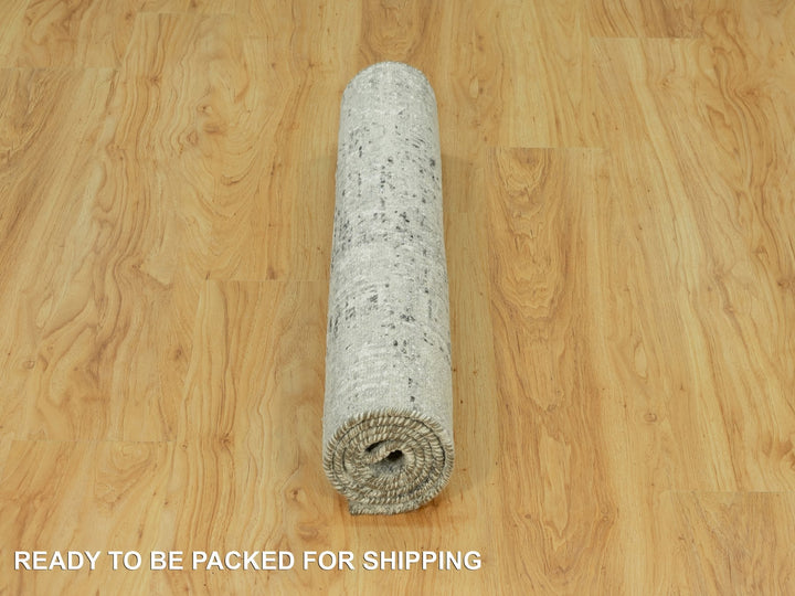 3'0" x 5'0" New Hand Knotted Grey Wool Rectangle Oriental Rug - MOA10290424