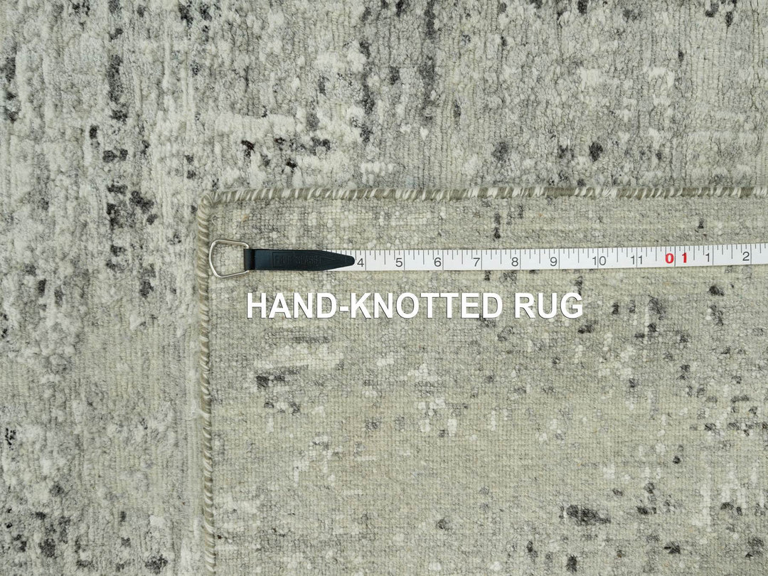 3'0" x 5'0" New Hand Knotted Grey Wool Rectangle Oriental Rug - MOA10290424
