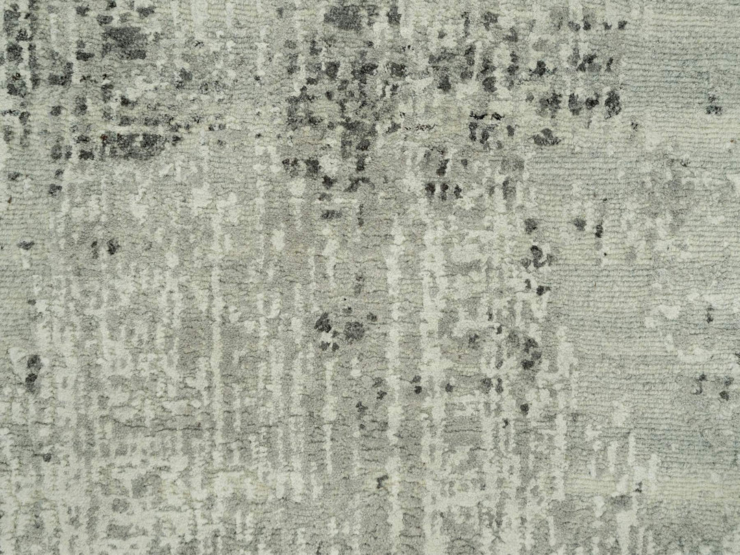 2'6" x 31'8" New Hand Knotted Grey Wool Runner Oriental Rug - MOA10290432