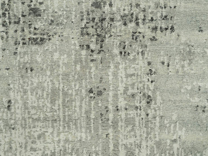 2'6" x 31'8" New Hand Knotted Grey Wool Runner Oriental Rug - MOA10290432