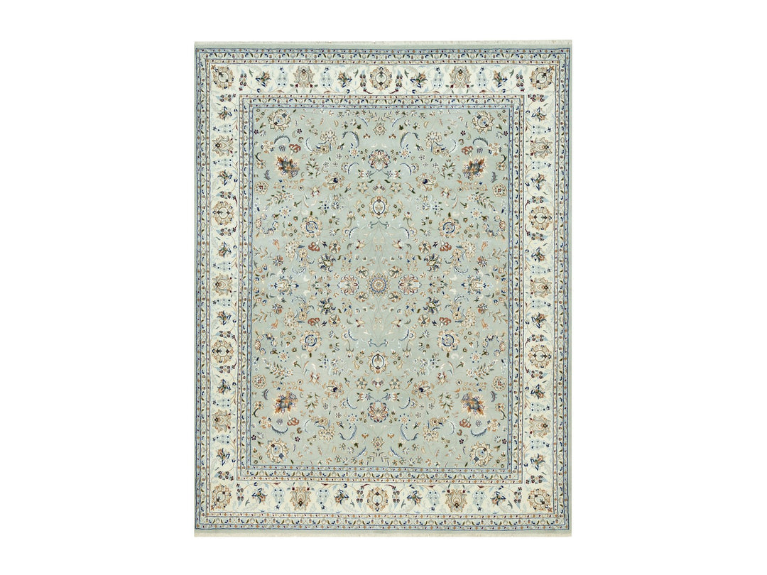 7'9" x 10'2" New Hand Knotted Grey Wool Rectangle Oriental Rug - MOA10290436