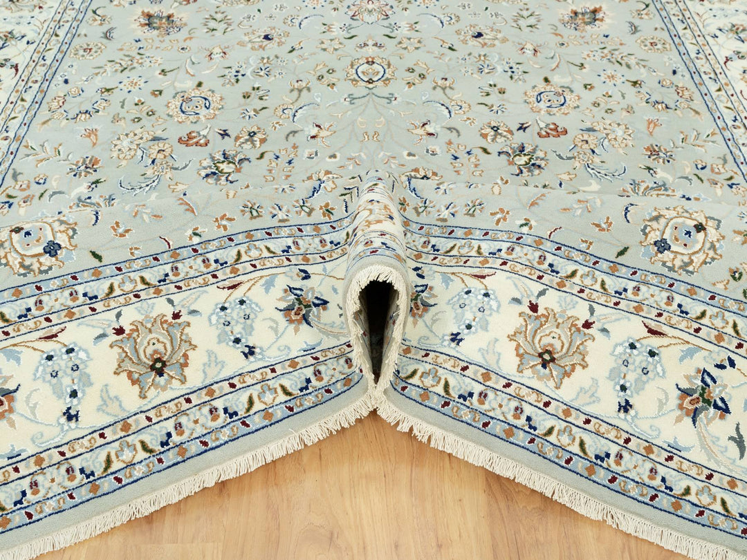 7'9" x 10'2" New Hand Knotted Grey Wool Rectangle Oriental Rug - MOA10290436