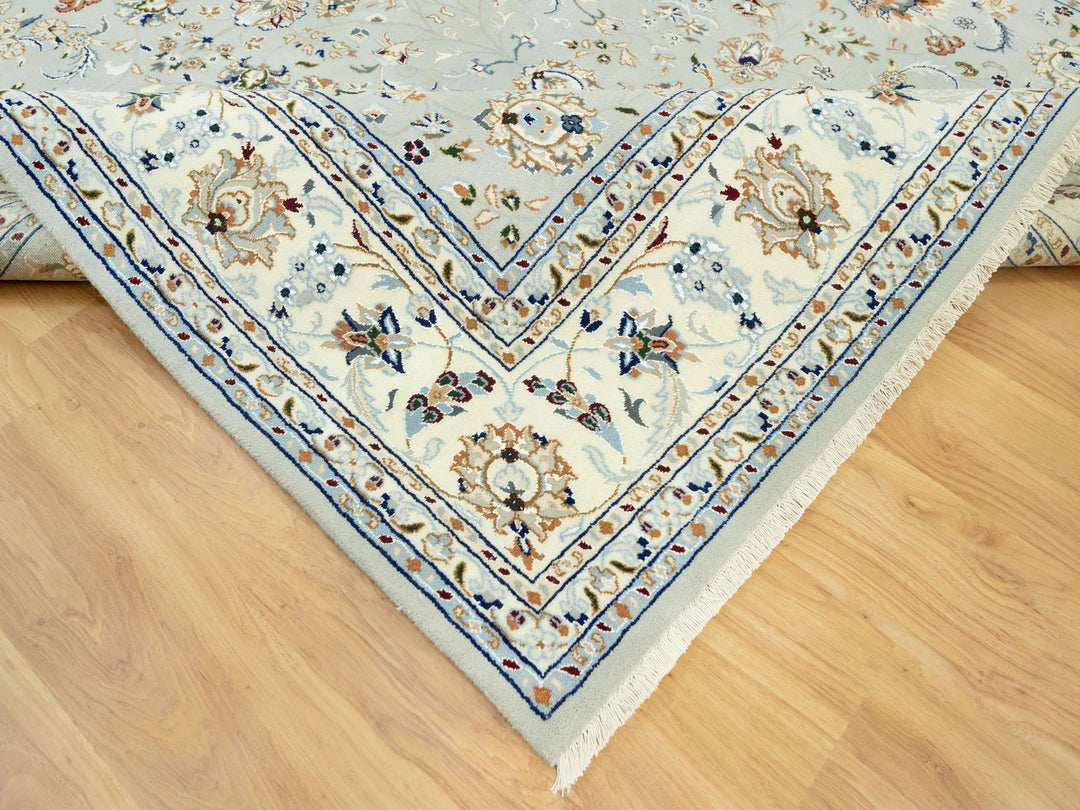 7'9" x 10'2" New Hand Knotted Grey Wool Rectangle Oriental Rug - MOA10290436