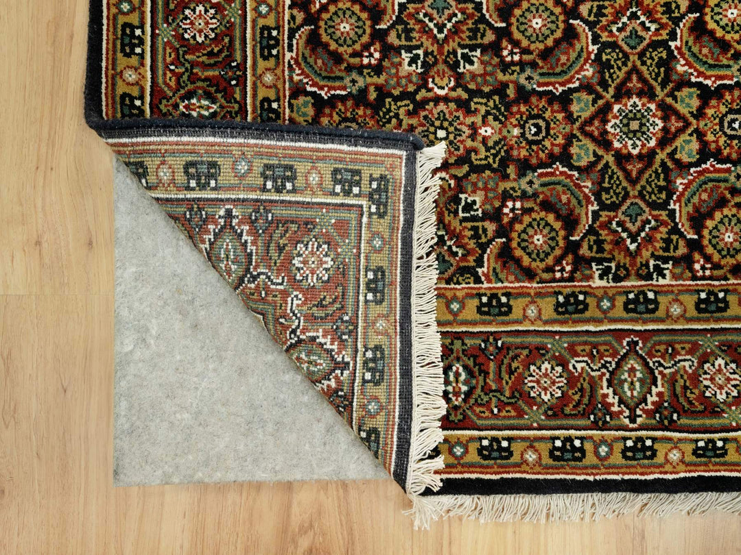 4'0" x 11'9" New Hand Knotted Black Wool Runner Oriental Rug - MOA10290440