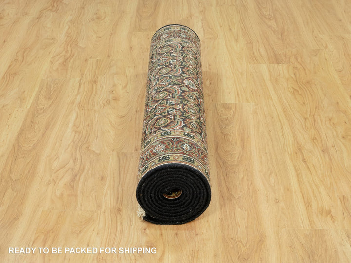 4'0" x 11'9" New Hand Knotted Black Wool Runner Oriental Rug - MOA10290440