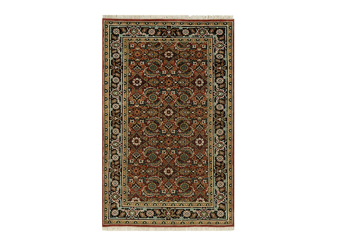 3'1" x 5'5" New Hand Knotted Red Wool Rectangle Oriental Rug - MOA10290441