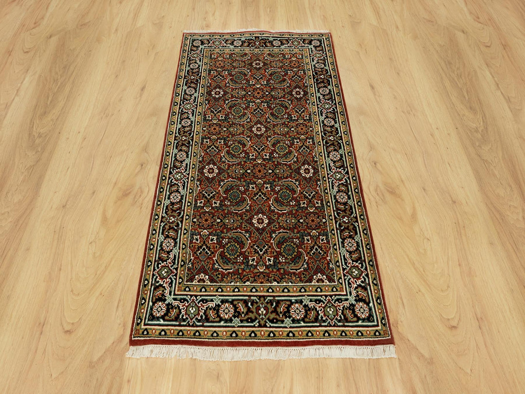 3'1" x 5'5" New Hand Knotted Red Wool Rectangle Oriental Rug - MOA10290441