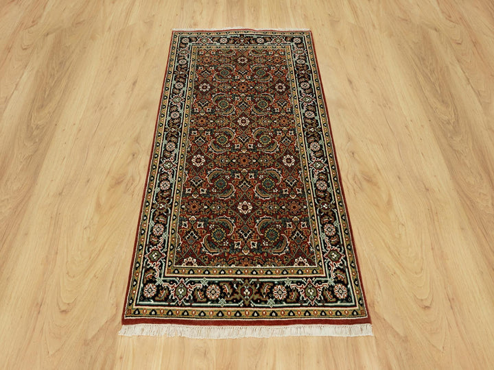 3'1" x 5'5" New Hand Knotted Red Wool Rectangle Oriental Rug - MOA10290441