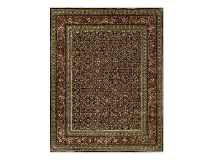 7'10" x 10'0" New Hand Knotted Black Wool Rectangle Oriental Rug - MOA10290444