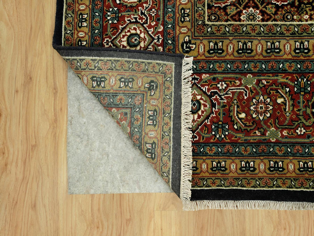 7'10" x 10'0" New Hand Knotted Black Wool Rectangle Oriental Rug - MOA10290444