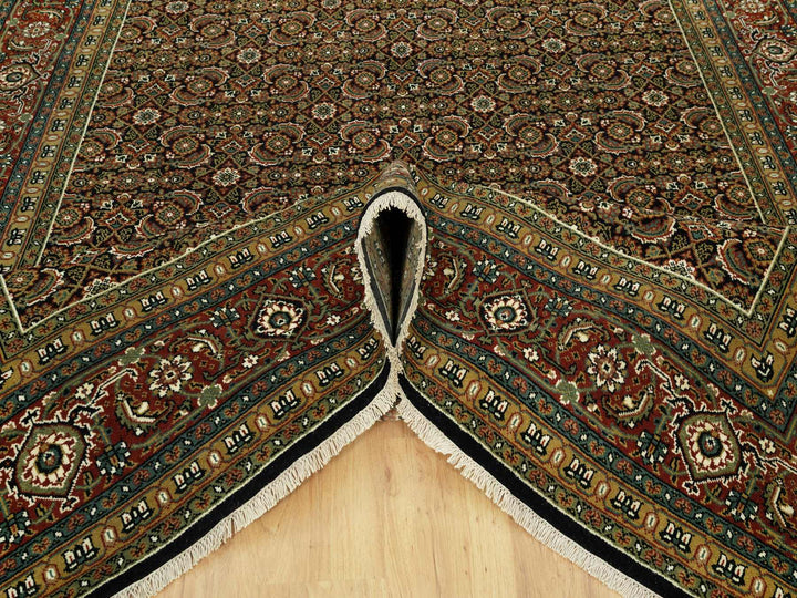 7'10" x 10'0" New Hand Knotted Black Wool Rectangle Oriental Rug - MOA10290444