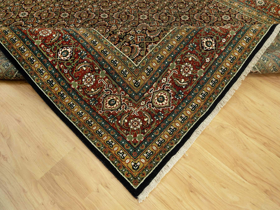 7'10" x 10'0" New Hand Knotted Black Wool Rectangle Oriental Rug - MOA10290444
